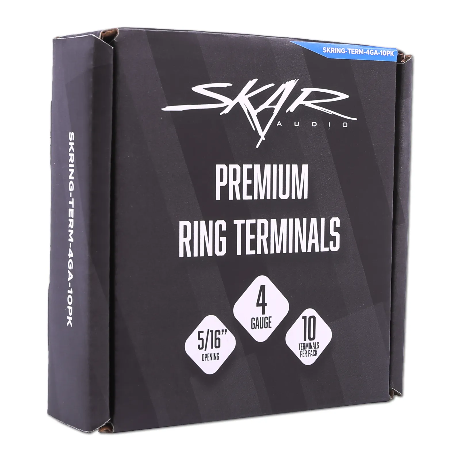 SKRING-TERM-4GA-10PK | 4 Gauge (5/16") Nickel Plated Premium Ring Terminals (10-Pack) #6
