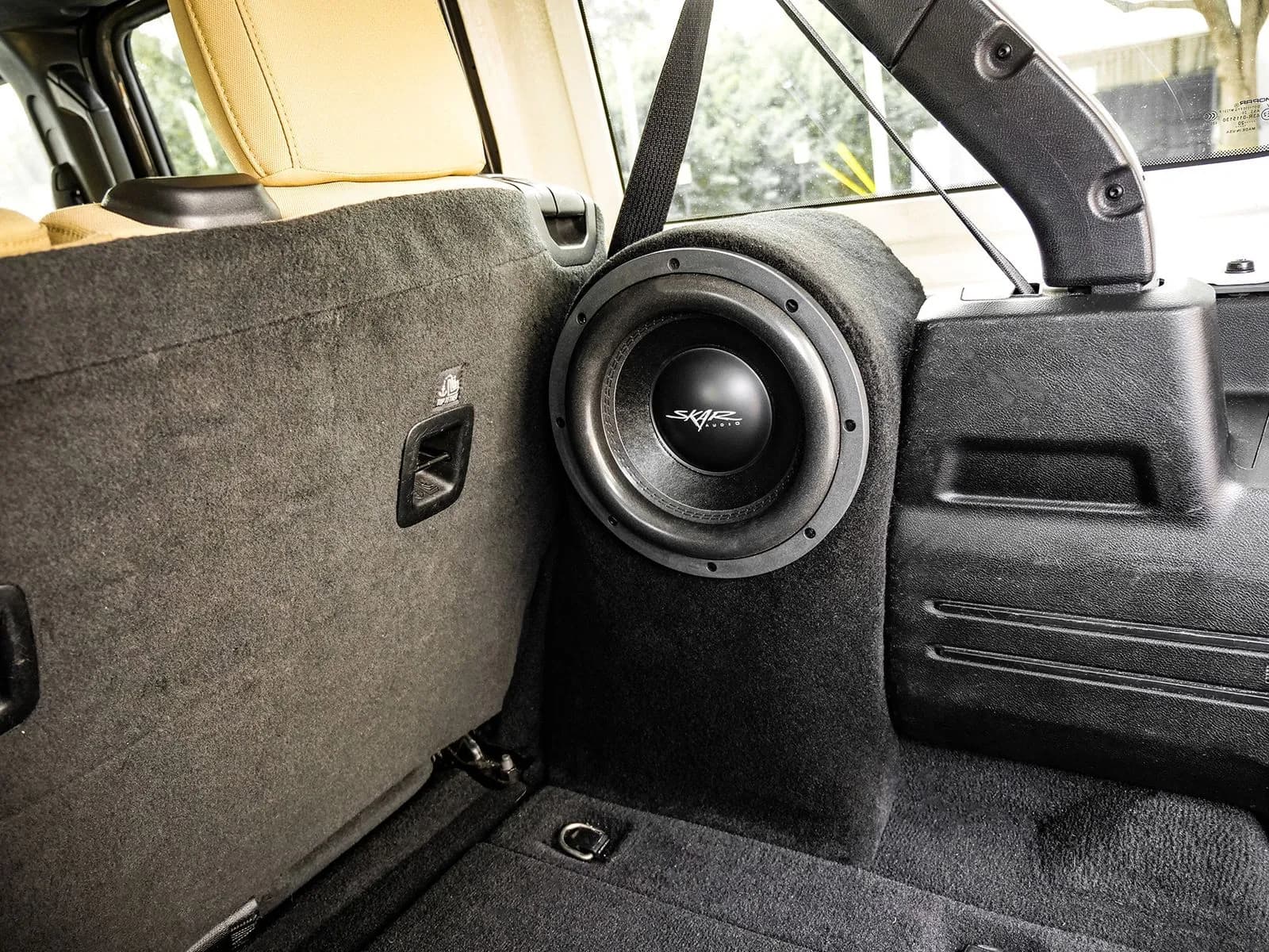 Featured Product Photo 9 for 2018-2025 Jeep Wrangler JL 4-Door Compatible Single 10" Sealed Subwoofer Enclosure (Passenger Side)
