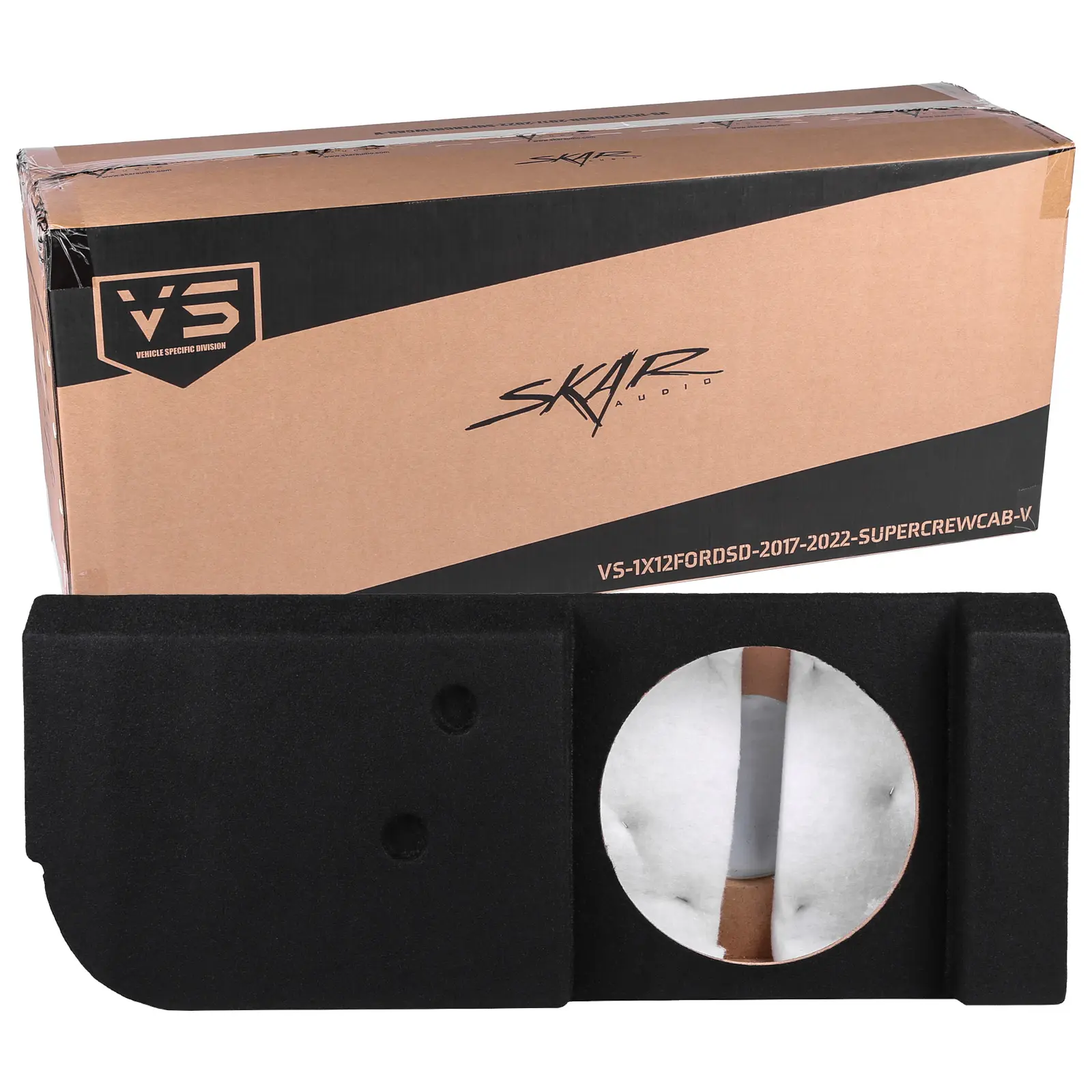 2017-2025 Ford Super Duty (F-250/350/450) SuperCrew Cab Compatible Single 12" Ported Subwoofer Enclosure #8