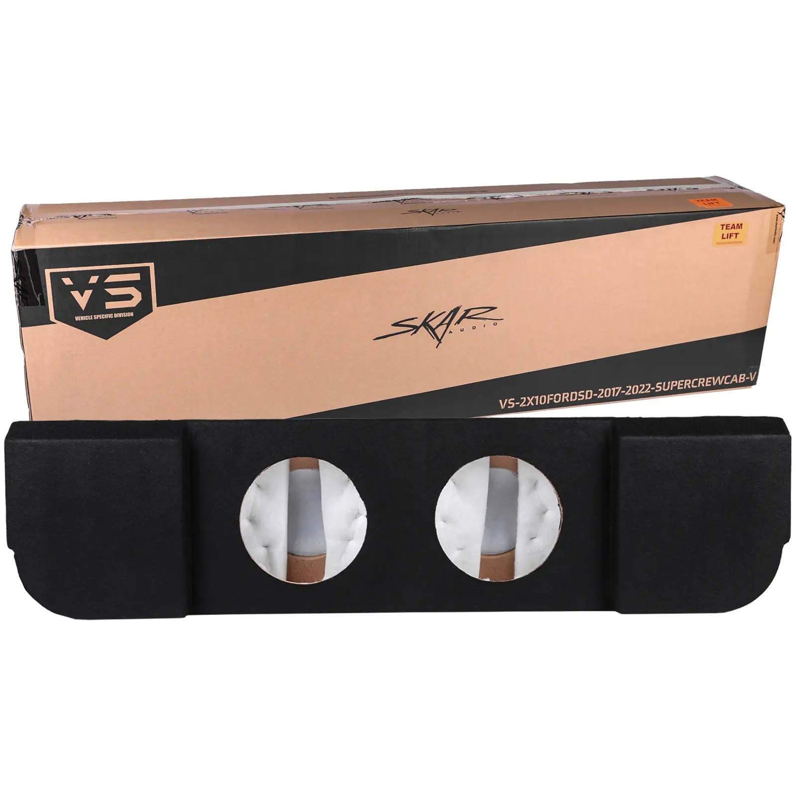 2017-2025 Ford Super Duty (F-250/350/450) SuperCrew Cab Compatible Dual 10" Ported Subwoofer Enclosure #9