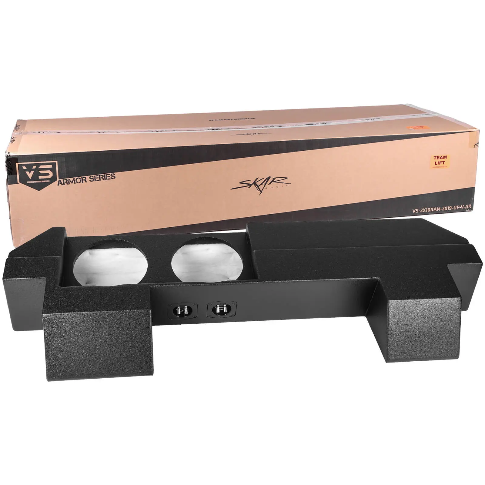 2019-2024 Ram 1500 (5th Gen) Crew Cab Compatible Dual 10" Ported Armor Coated Subwoofer Enclosure #8