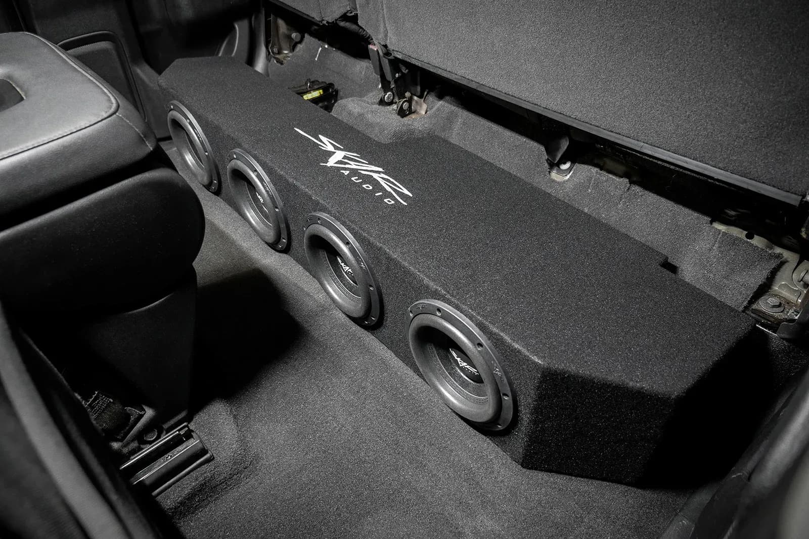 Featured Product Photo 10 for 2019-2025 Chevy Silverado & GMC Sierra Double Cab Compatible Quad 8" Ported Subwoofer Enclosure