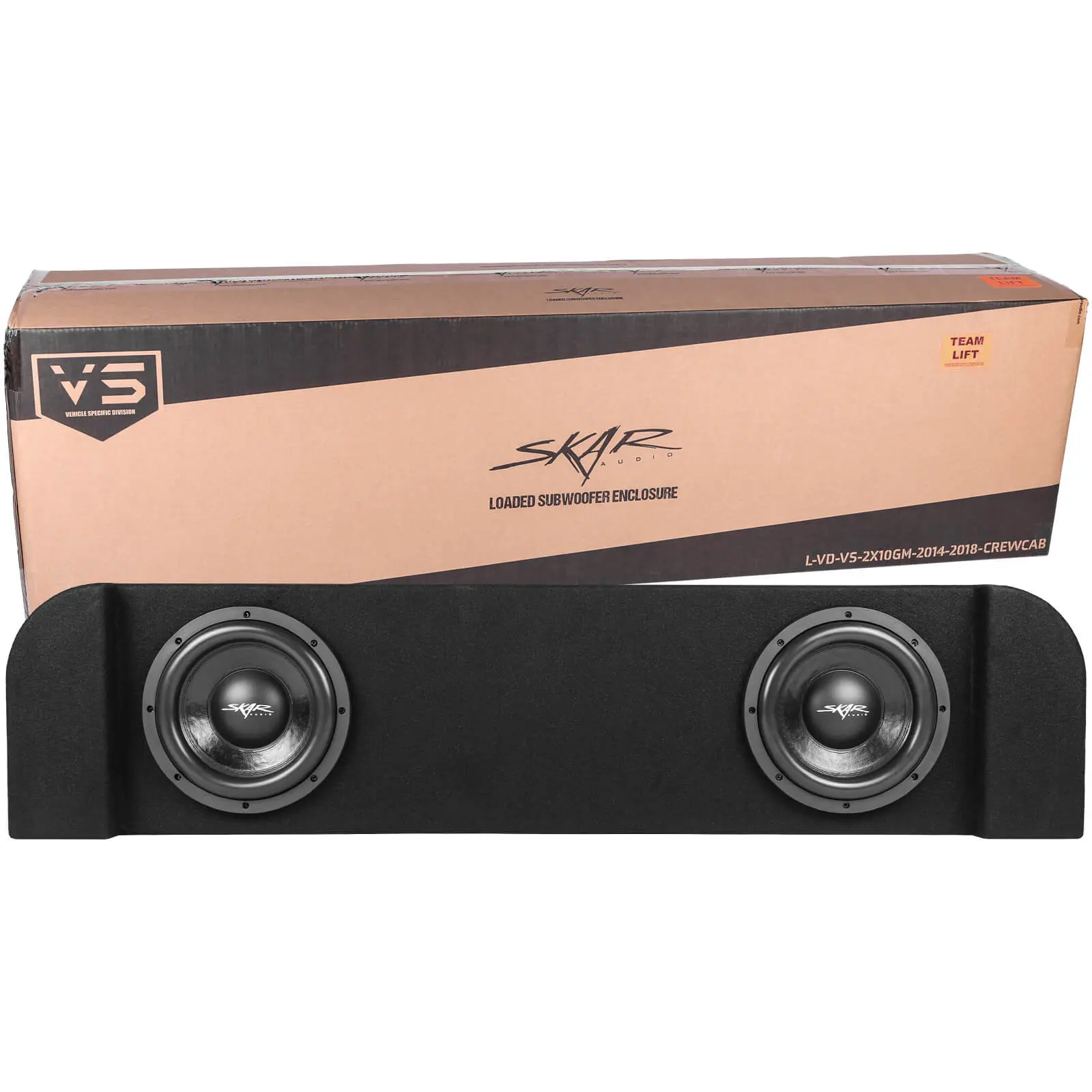 Featured Product Photo 7 for Dual 10" 1,600W Max Power Loaded Subwoofer Enclosure Compatible with 2014-2018 Chevy Silverado & GMC Sierra Crew Cab Trucks