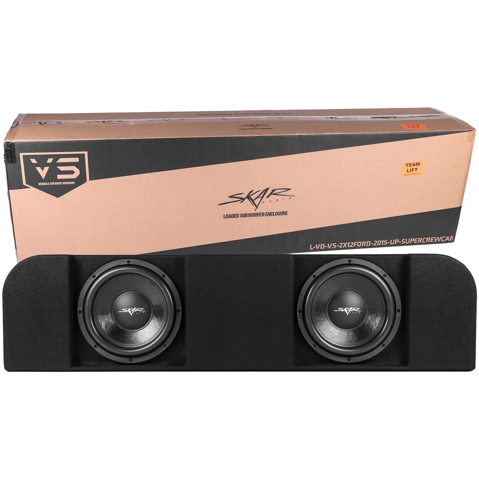 Featured Product Photo 6 for Dual 12" 1,600W Max Power Loaded Subwoofer Enclosure Compatible with 2015-2025 Ford F-150 Super Crew Cab Trucks