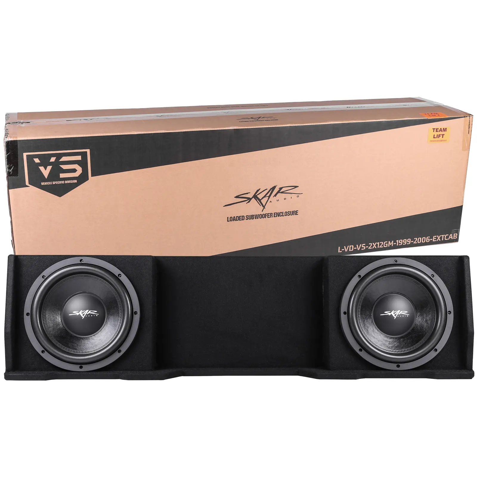 Featured Product Photo 7 for Dual 12" 1,600W Max Power Loaded Subwoofer Enclosure Compatible with 1999-2006 Chevrolet Silverado/GMC Sierra Extended Cab Trucks