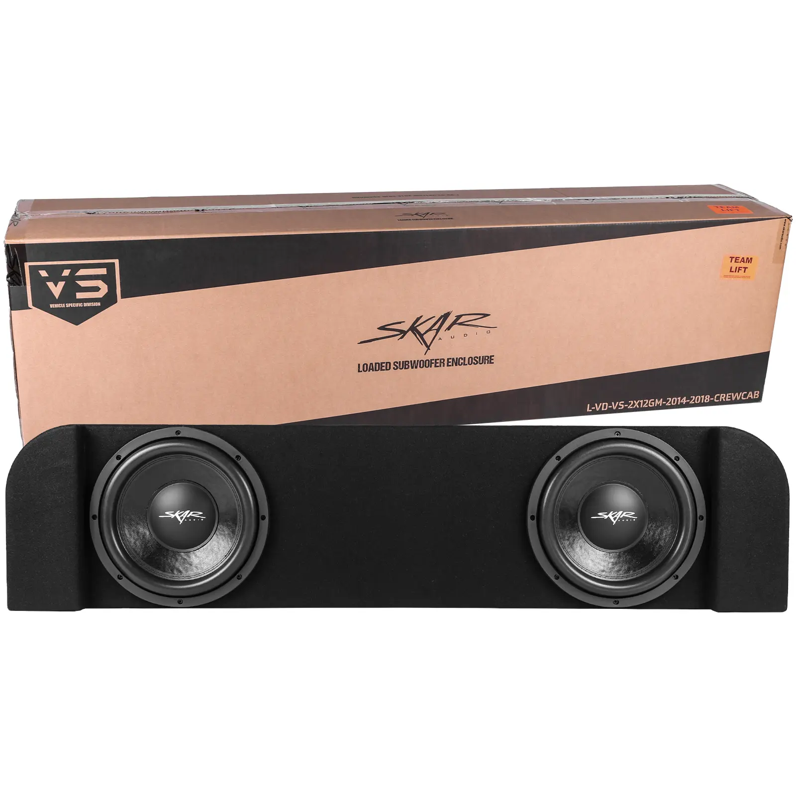 Featured Product Photo 7 for Dual 12" 1,600W Max Power Loaded Subwoofer Enclosure Compatible with 2014-2018 Chevy Silverado & GMC Sierra Crew Cab Trucks
