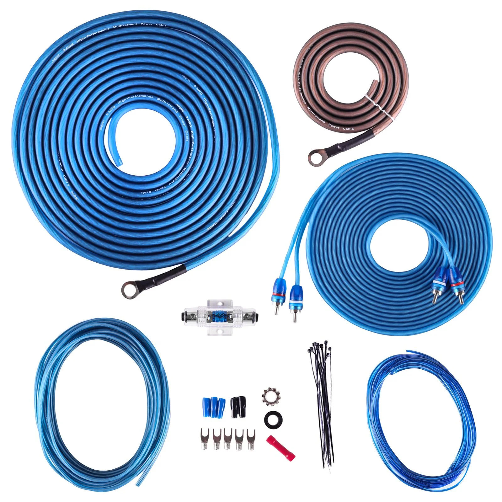 SKAR8MANL-CCA | 8 Gauge - 600 Watt CCA Amplifier Wiring Kit #1
