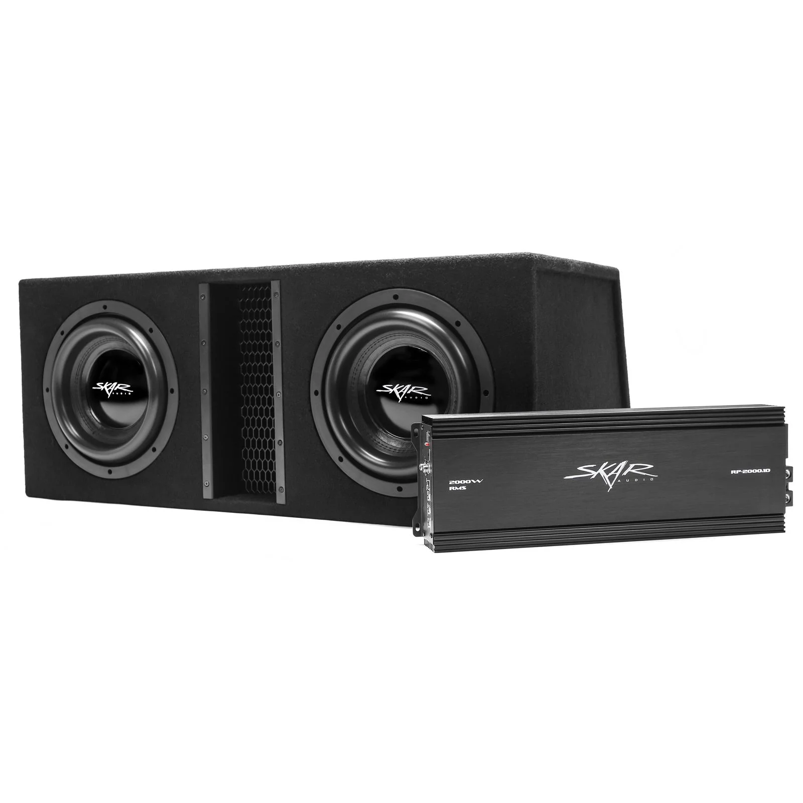 Dual 10" 4,000 Watt EVL Series Complete Subwoofer Package with Vented Enclosure and Amplifier #2