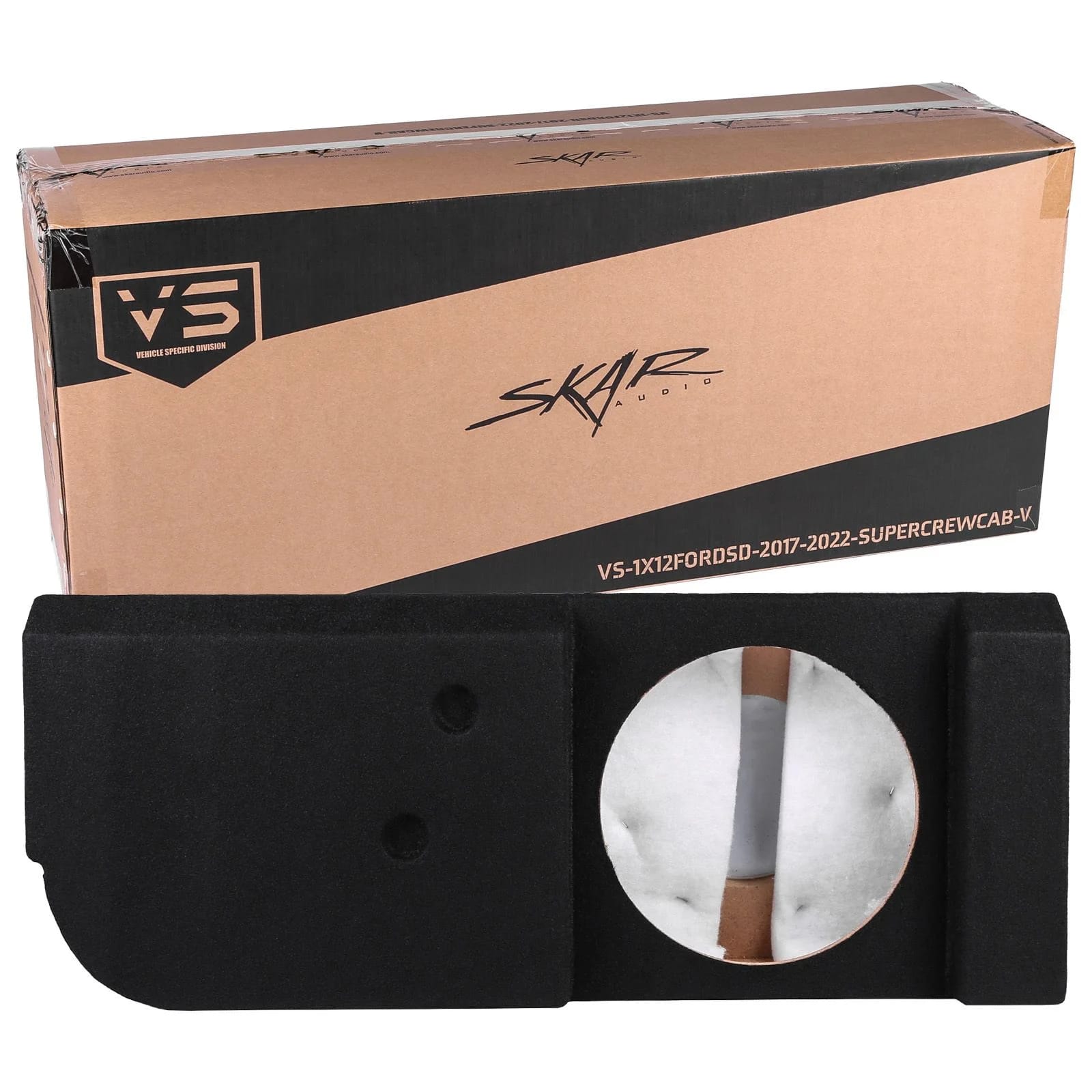 2017-2025 Ford Super Duty (F-250/350/450) SuperCrew Cab Compatible Single 12" Ported Subwoofer Enclosure #8