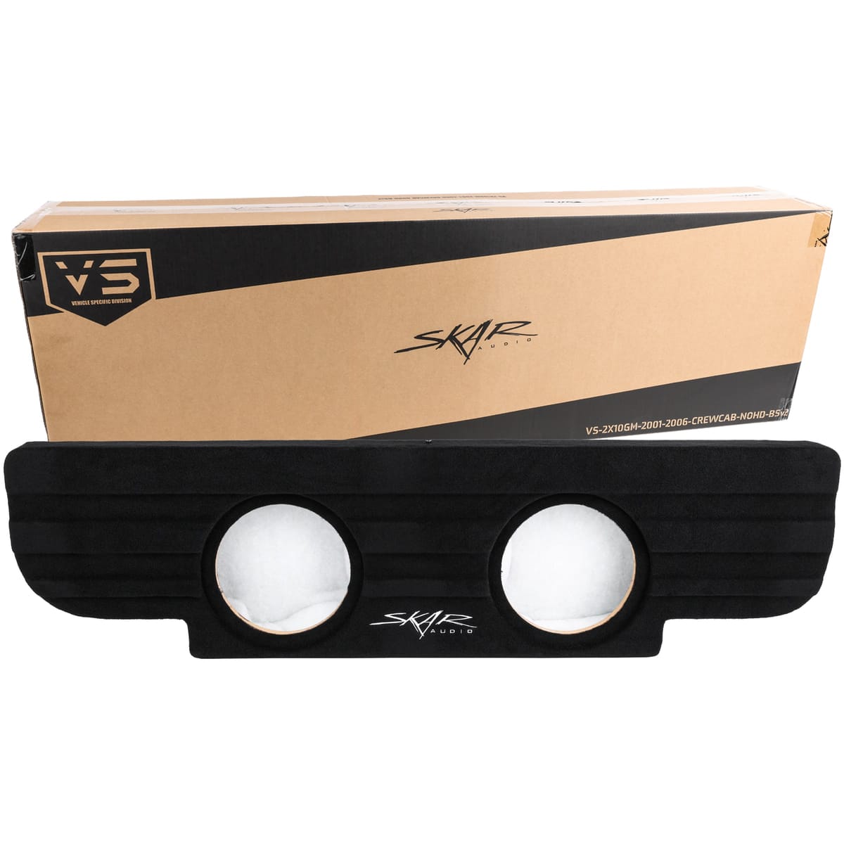 2001-2006 Chevy Silverado & GMC Sierra 1500 Non-HD Crew Cab Compatible Dual 10' Subwoofer Enclosure #9