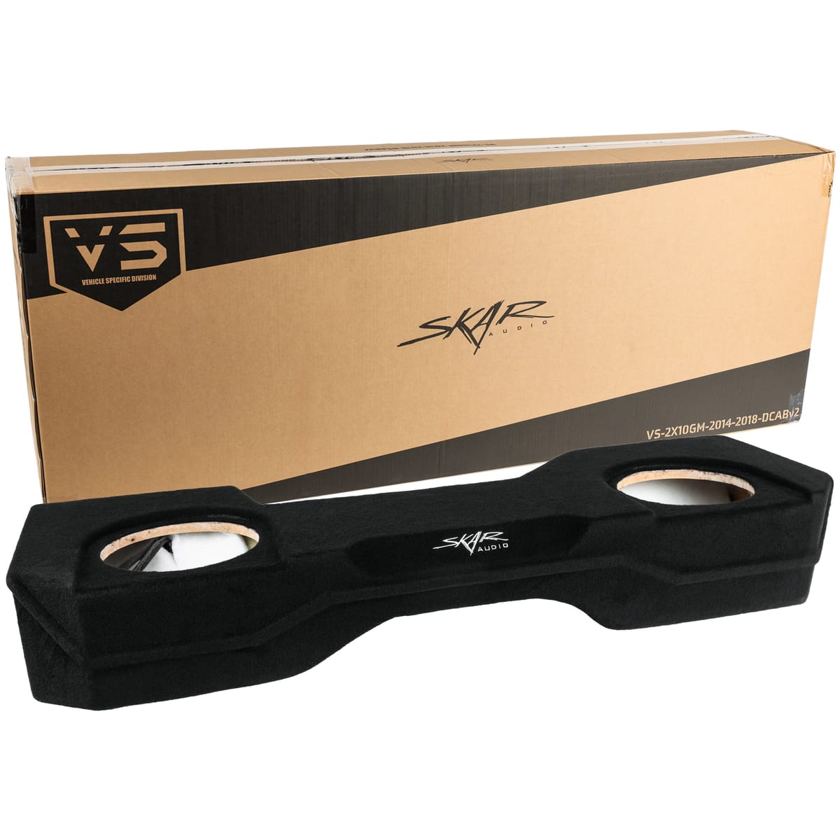 2014-2018 Chevy Silverado & GMC Sierra Double Cab Compatible Dual 10" Subwoofer Enclosure #9