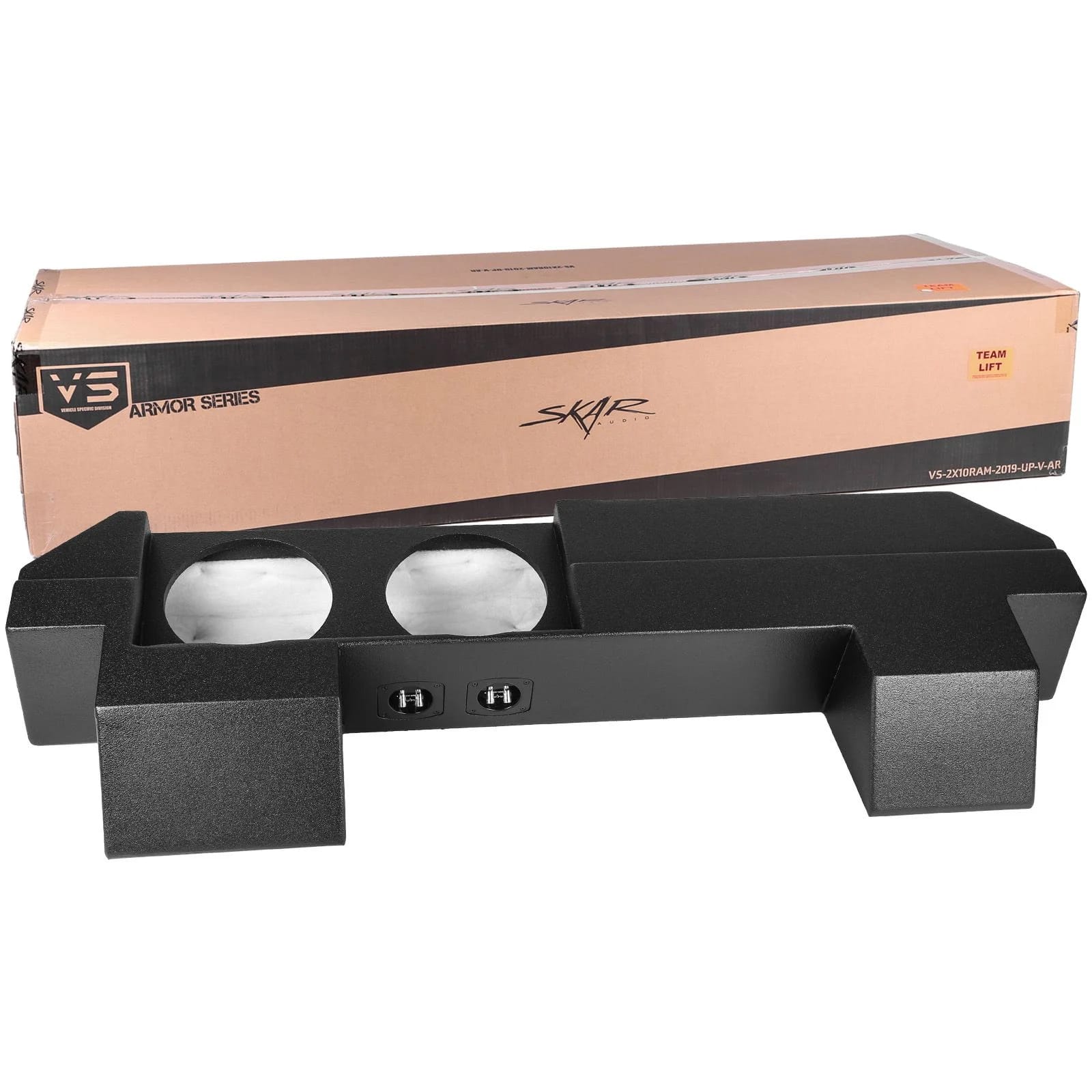 2019-2024 Ram 1500 (5th Gen) Crew Cab Compatible Dual 10" Ported Armor Coated Subwoofer Enclosure #8