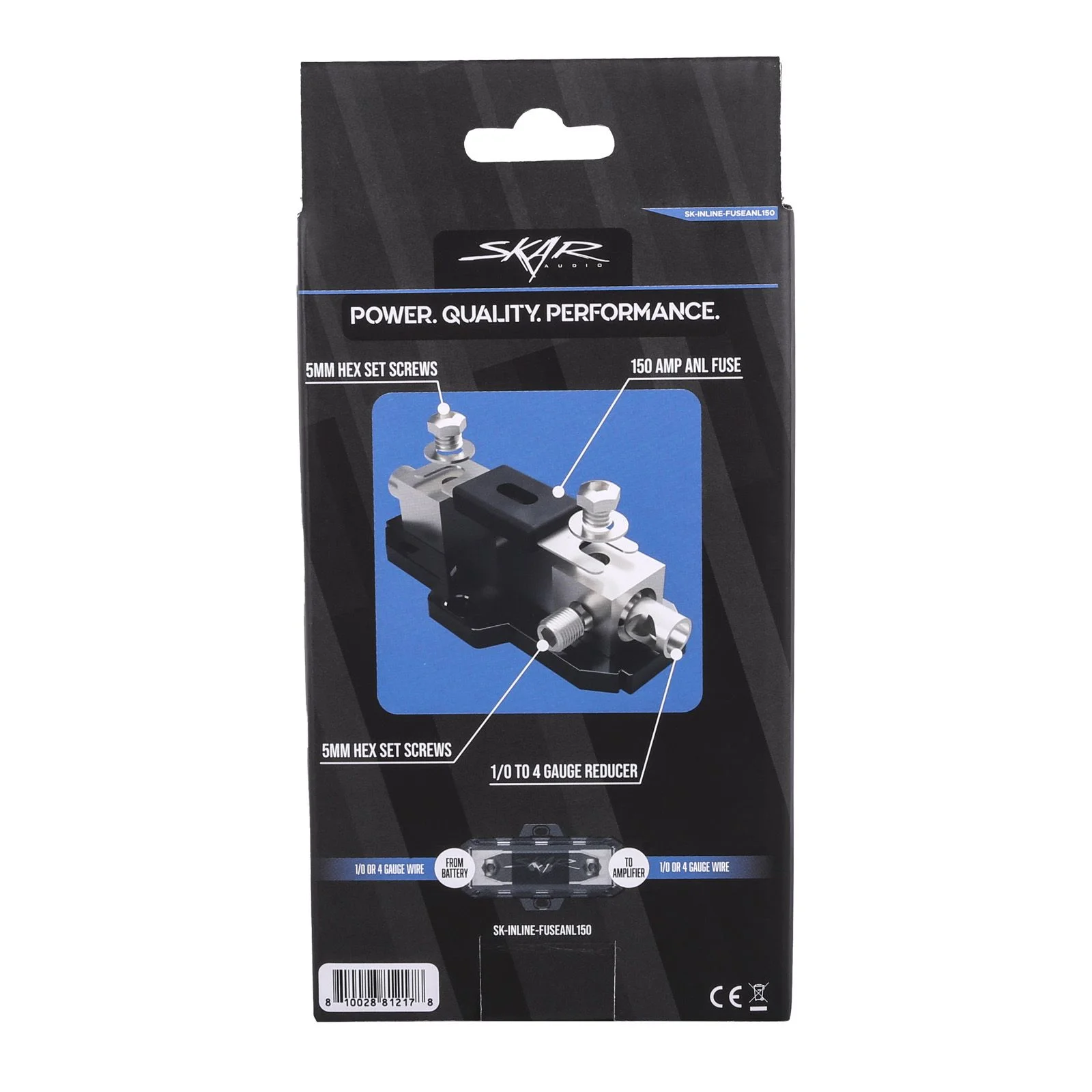 SK-INLINE-FUSEANL150 | 1/0 or 4 Gauge Inline ANL Fuse Holder - 150 Amp ANL Fuse #8