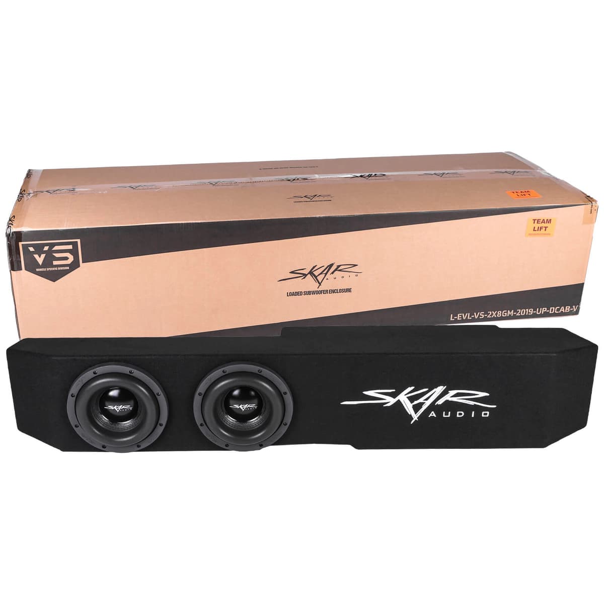 Featured Product Photo 7 for Dual 8" 2,400W Max Power Loaded Subwoofer Enclosure Compatible with 2019-2025 Chevrolet Silverado/GMC Sierra Double Cab Trucks