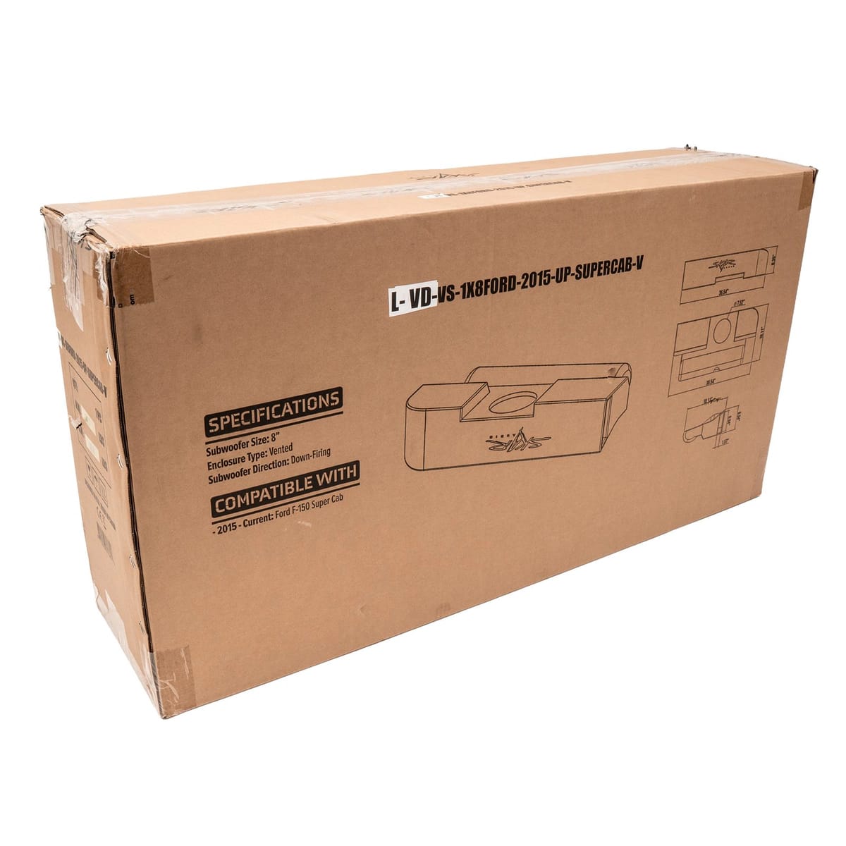 Single 8" Loaded Vented Subwoofer Enclosure Compatible with 2015-2026 Ford F-150 Super Cab Trucks #6