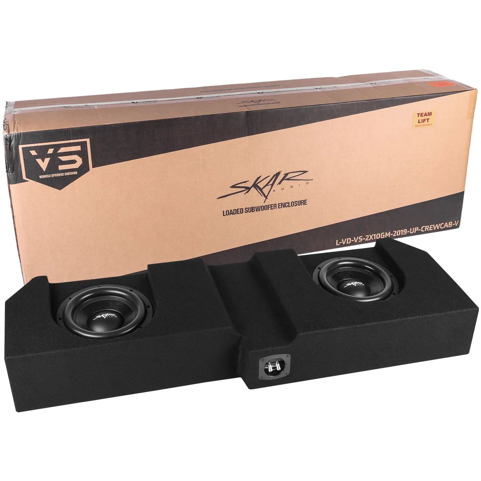 Featured Product Photo 7 for Dual 10" 1,600W Max Power Loaded Subwoofer Enclosure Compatible with 2019-2025 Chevrolet Silverado/GMC Sierra Crew Cab Trucks