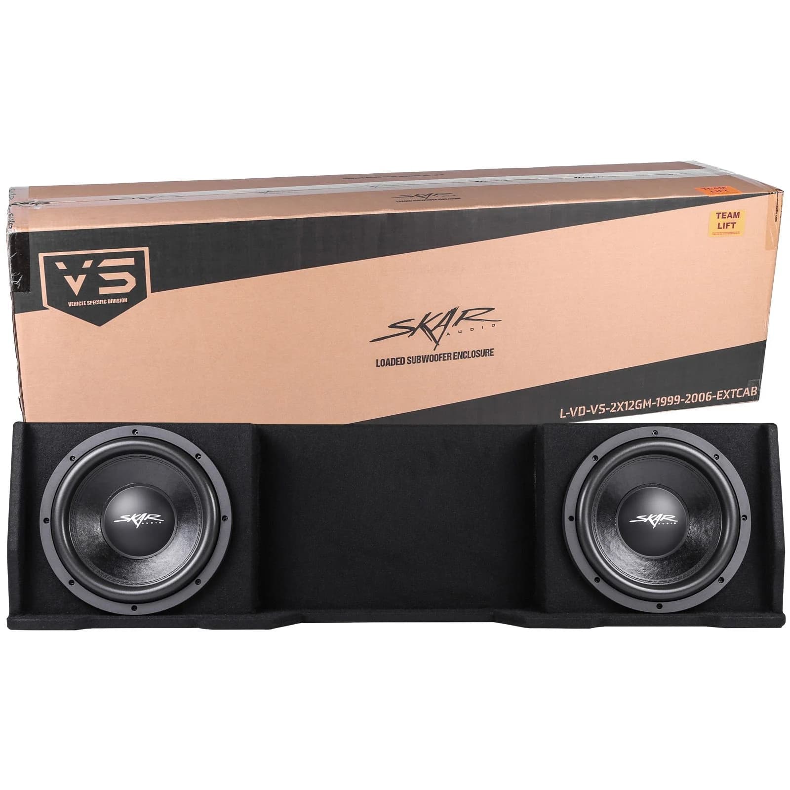 Featured Product Photo 7 for Dual 12" 1,600W Max Power Loaded Subwoofer Enclosure Compatible with 1999-2006 Chevrolet Silverado/GMC Sierra Extended Cab Trucks