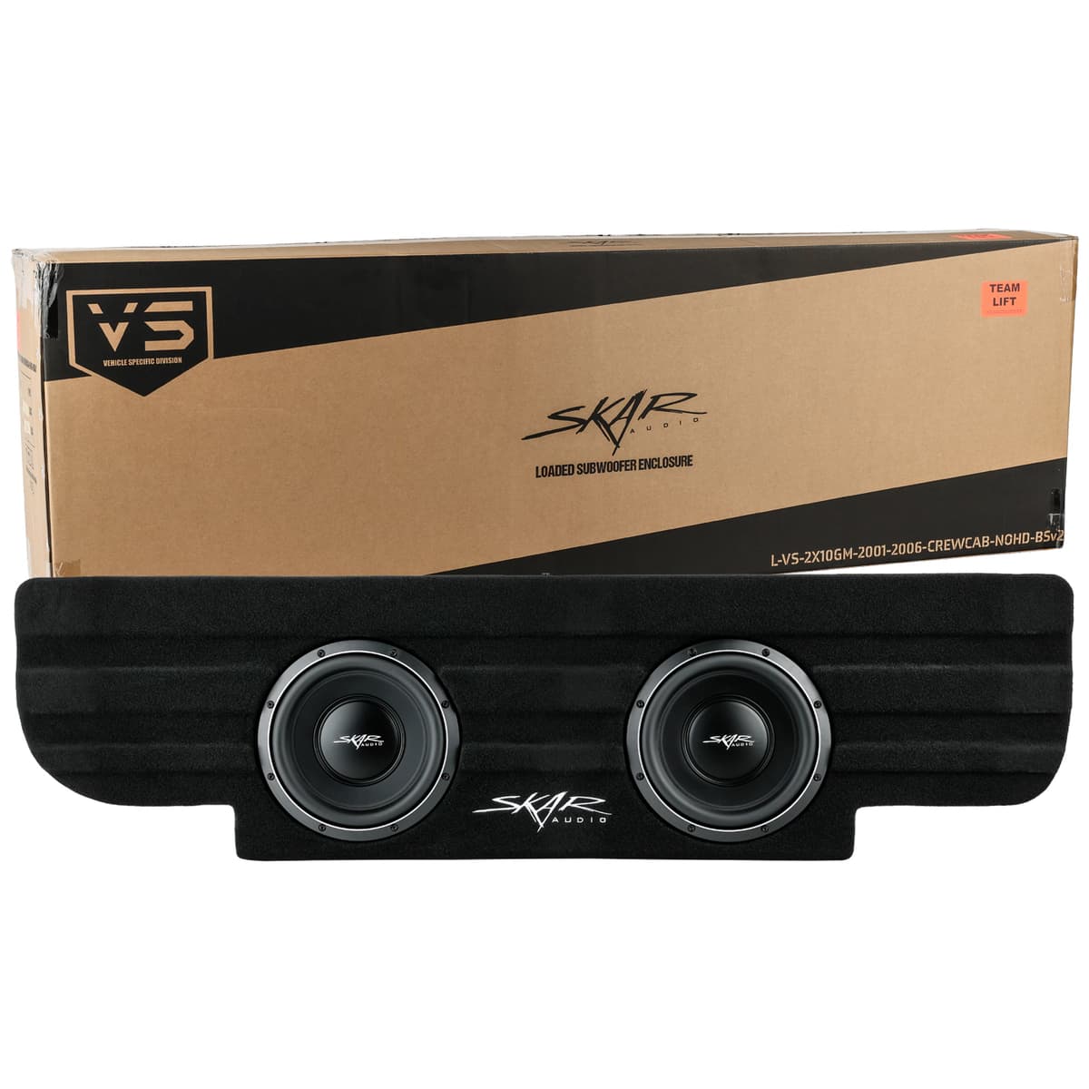Featured Product Photo 7 for Dual 10" 2,000W Max Power Loaded Subwoofer Enclosure Compatible with 2001-2006 Chevy Silverado & GMC Sierra 1500 Non-HD Crew Cab Trucks