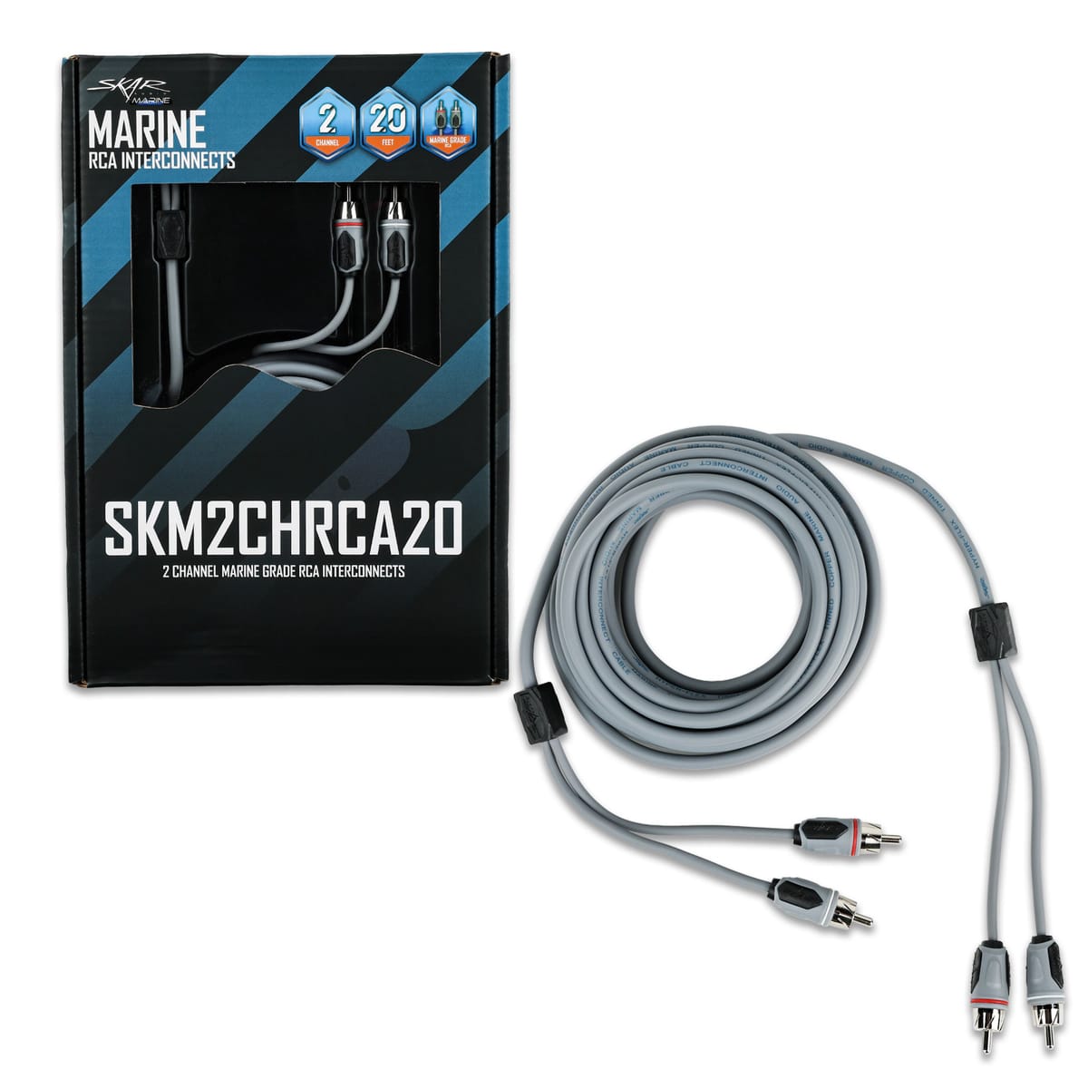SKM2CHRCA20 | 20 Ft 2-Channel Marine Grade RCA Interconnect Cable #2