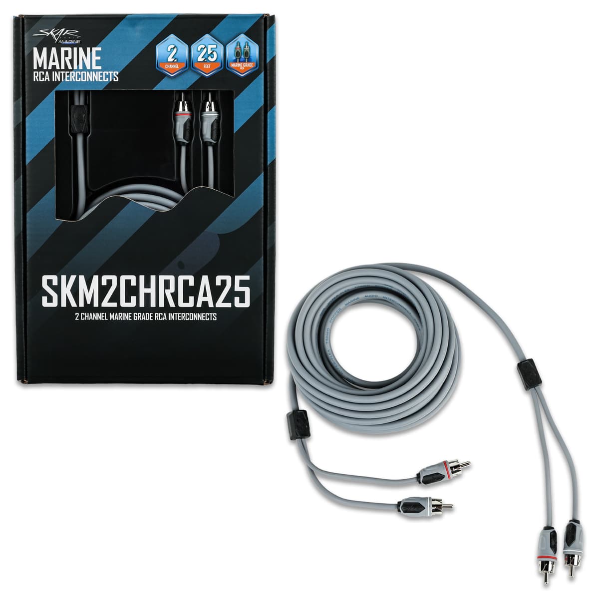 Featured Product Photo 1 for SKM2CHRCA25 | 25 Ft 2-Channel Marine Grade RCA Interconnect Cable