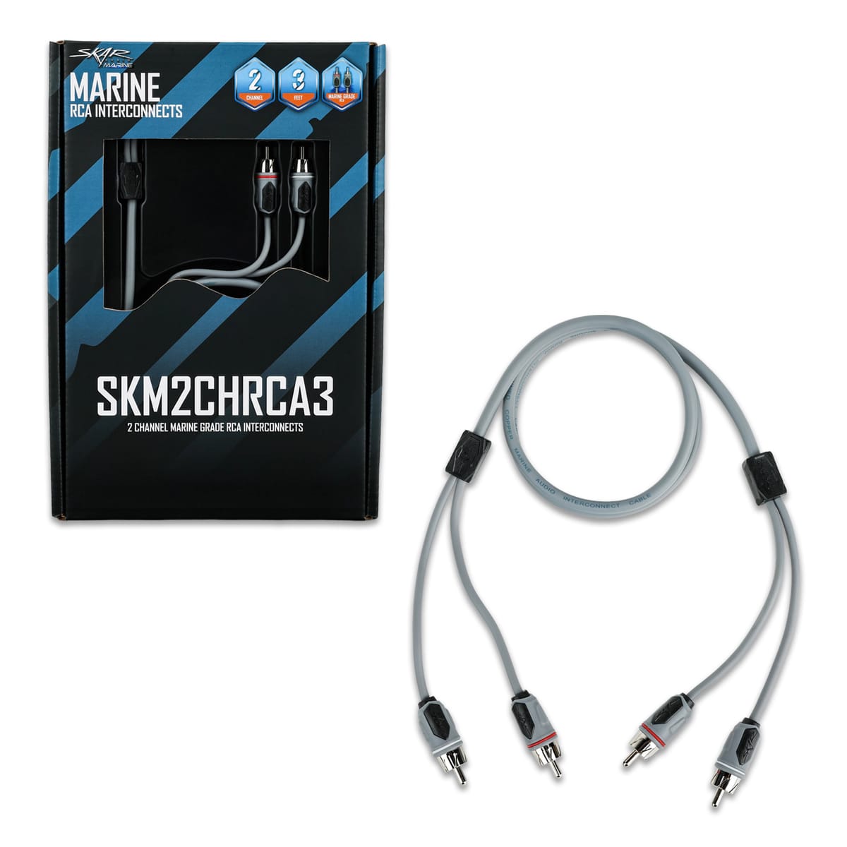 SKM2CHRCA3 | 3 Ft 2-Channel Marine Grade RCA Interconnect Cable #2