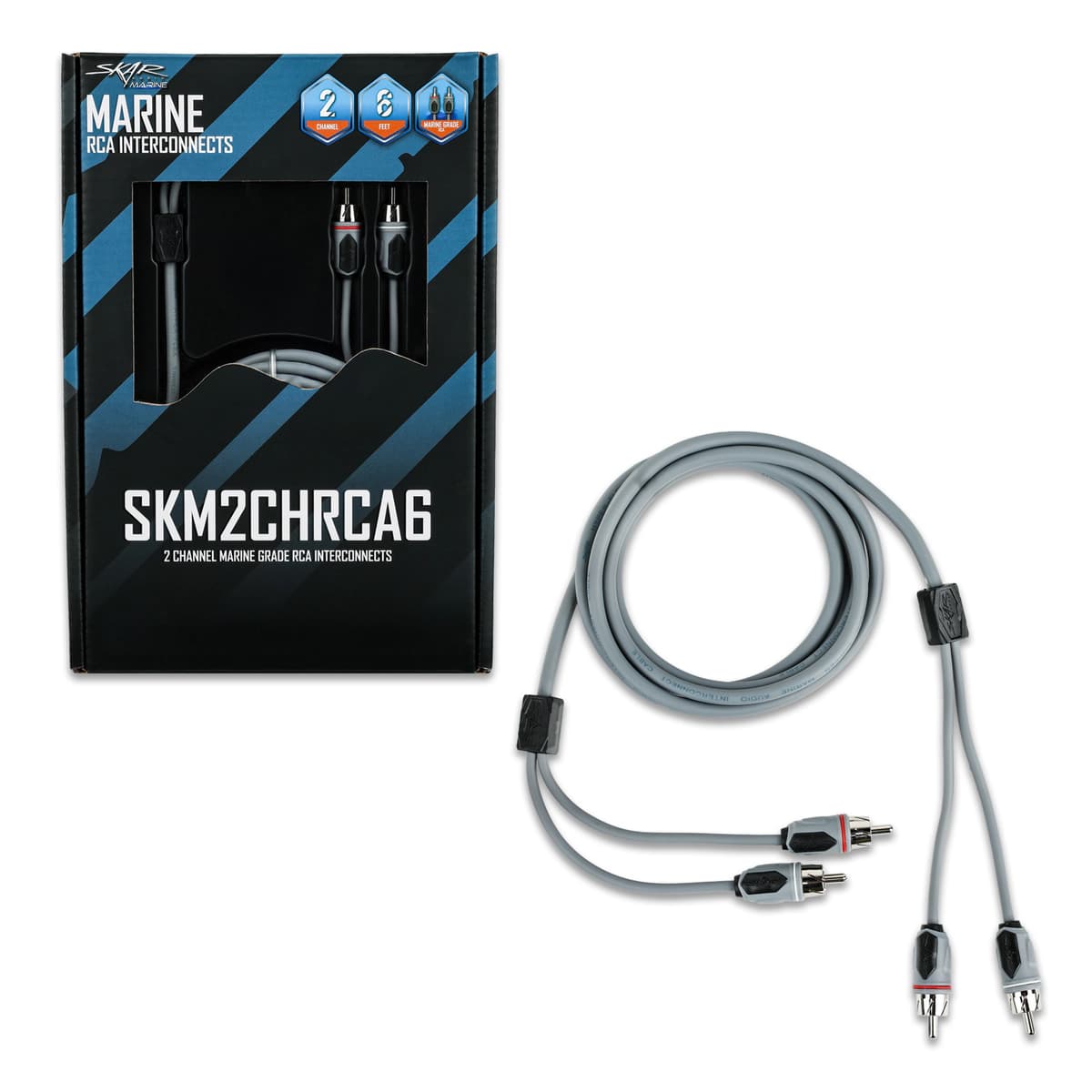 Featured Product Photo 1 for SKM2CHRCA6 | 6 Ft 2-Channel Marine Grade RCA Interconnect Cable
