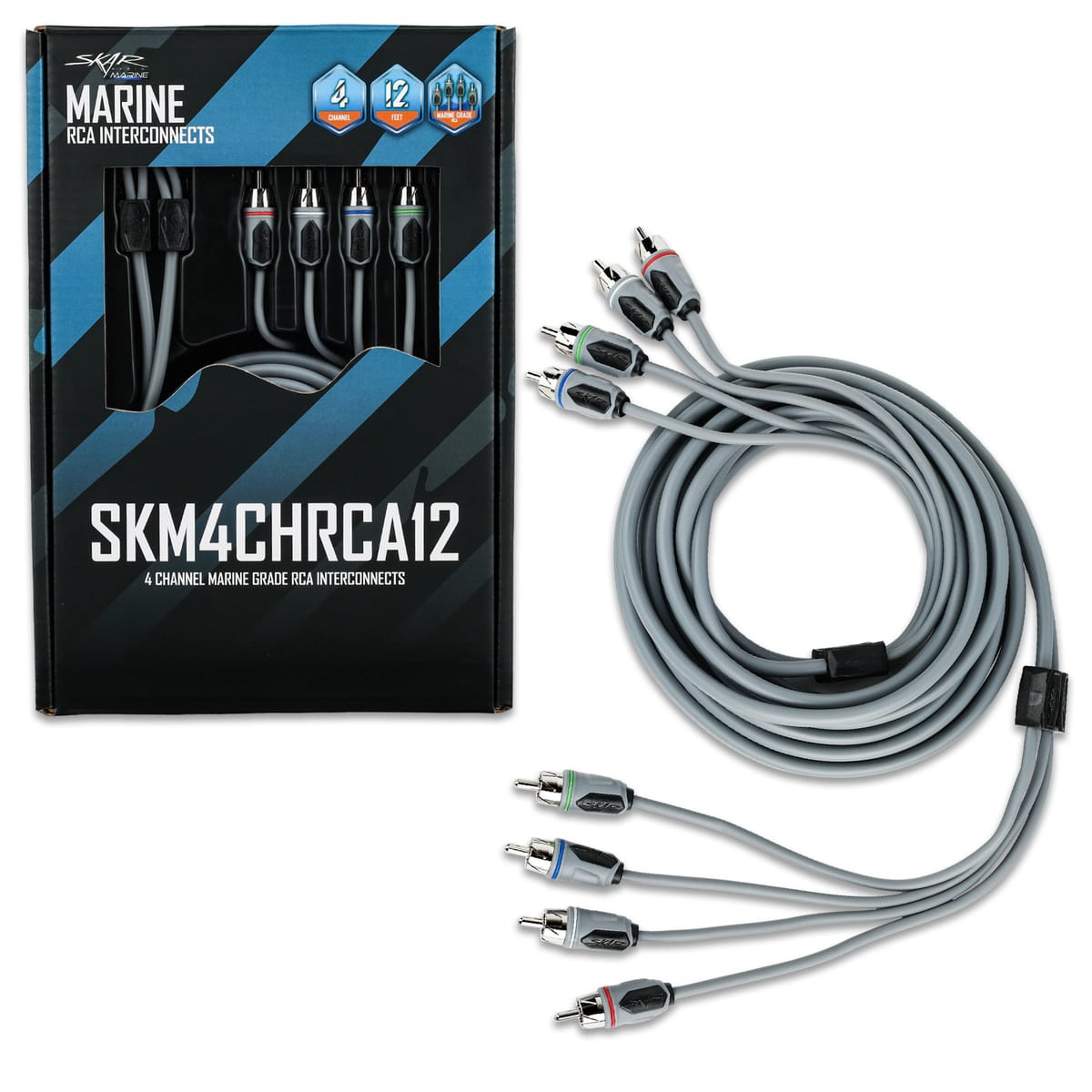 SKM4CHRCA12 | 12 Ft 4-Channel Marine Grade RCA Interconnect Cable #2