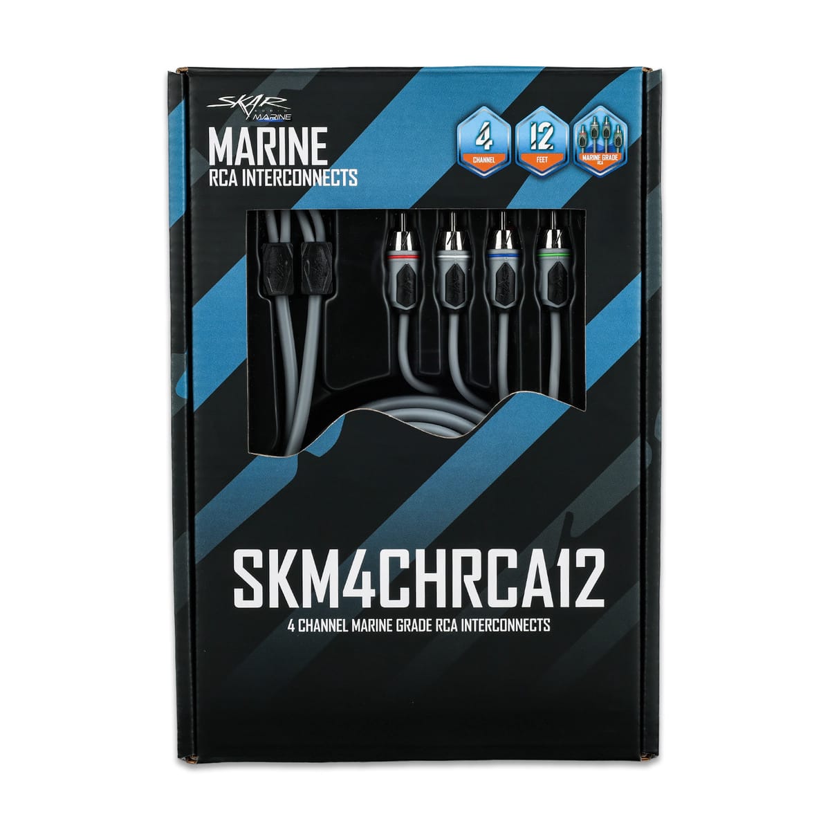 SKM4CHRCA12 | 12 Ft 4-Channel Marine Grade RCA Interconnect Cable #7