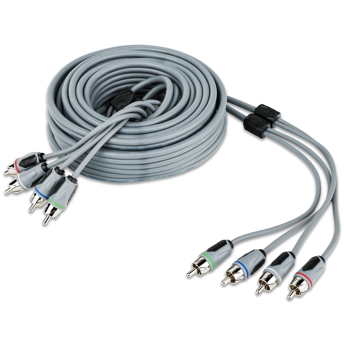 Featured Product Photo 2 for SKM4CHRCA25 | 25 Ft 4-Channel Marine Grade RCA Interconnect Cable