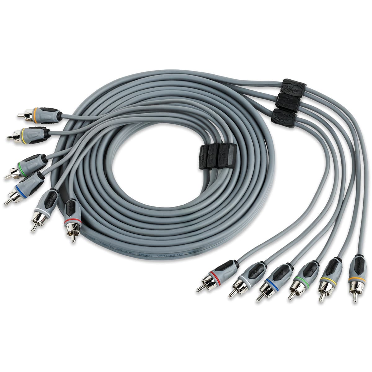 Featured Product Photo 2 for SKM6CHRCA12 | 12 Ft 6-Channel Marine Grade RCA Interconnect Cable