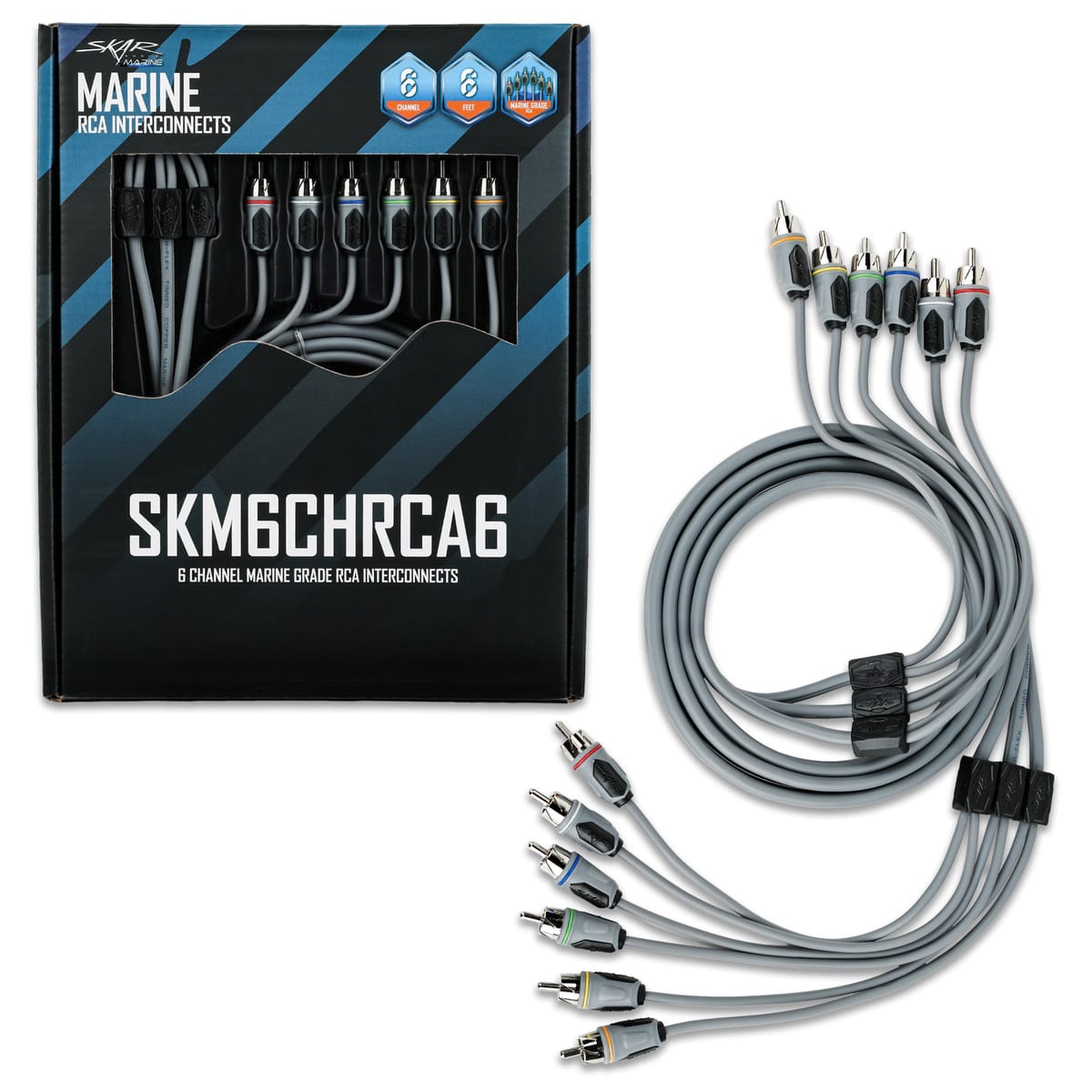 SKM6CHRCA6 | 6 Ft 6-Channel Marine Grade RCA Interconnect Cable #2