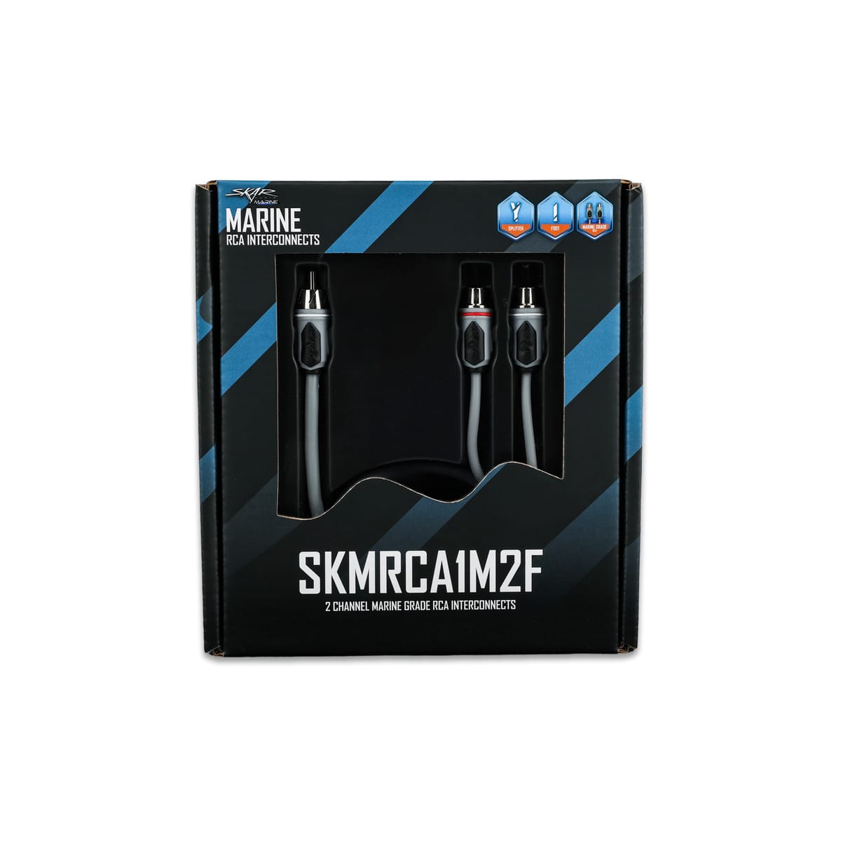 SKMRCA1M2F | 1-Male to 2-Female Marine Grade RCA Y-Adapter Cable #6