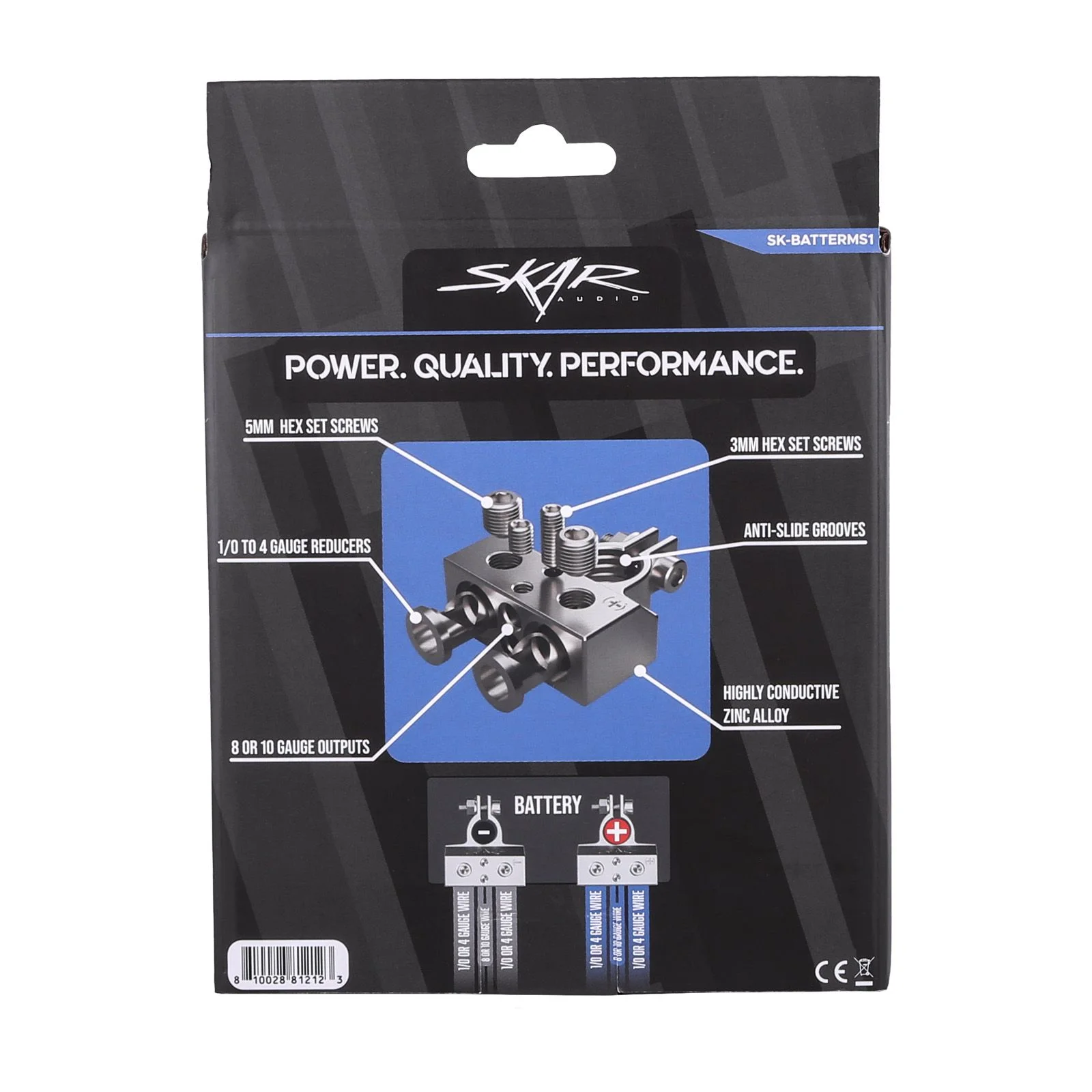 SK-BATTERMS1 | x2 0/4 Gauge and x2 8/10 Gauge (+/-) Top Post Heavy Duty Positive and Negative Battery Terminals #7