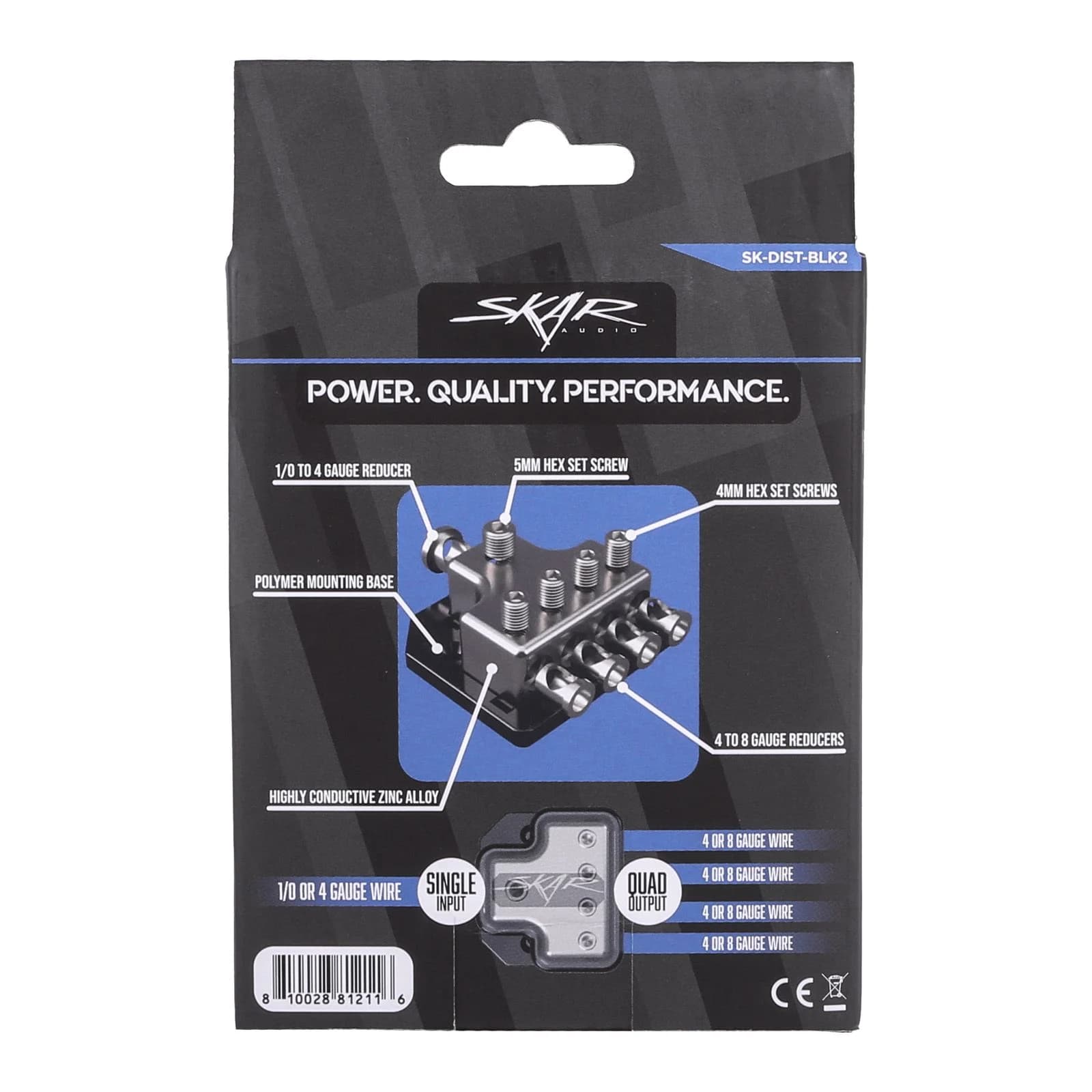 Featured Product Photo 7 for SK-DIST-BLK2 | Single 0/4 Gauge to Quad 4/8 Gauge Power Distribution Block