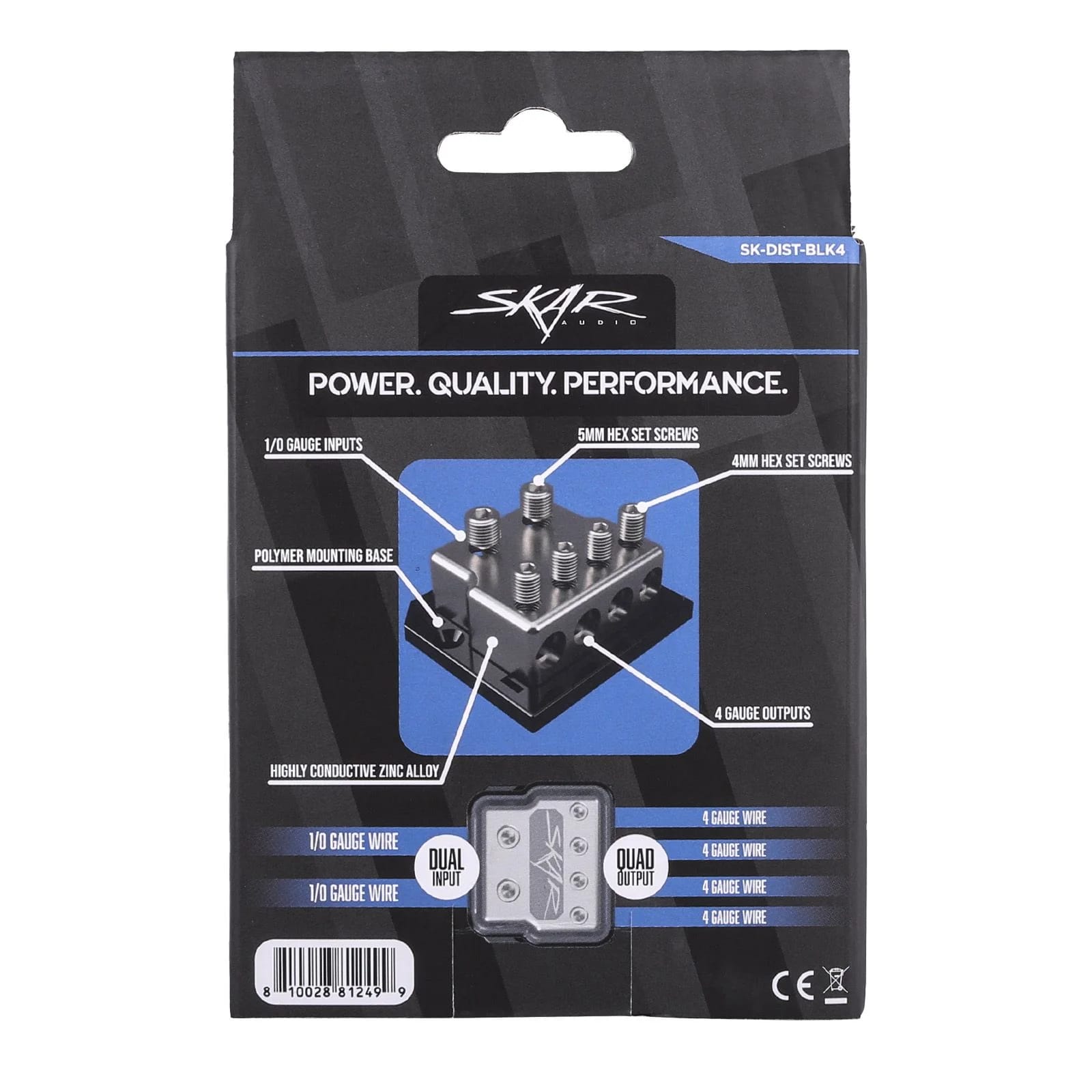 SK-DIST-BLK4 | Dual 1/0 Gauge to Quad 4 Gauge Power Distribution Block #7