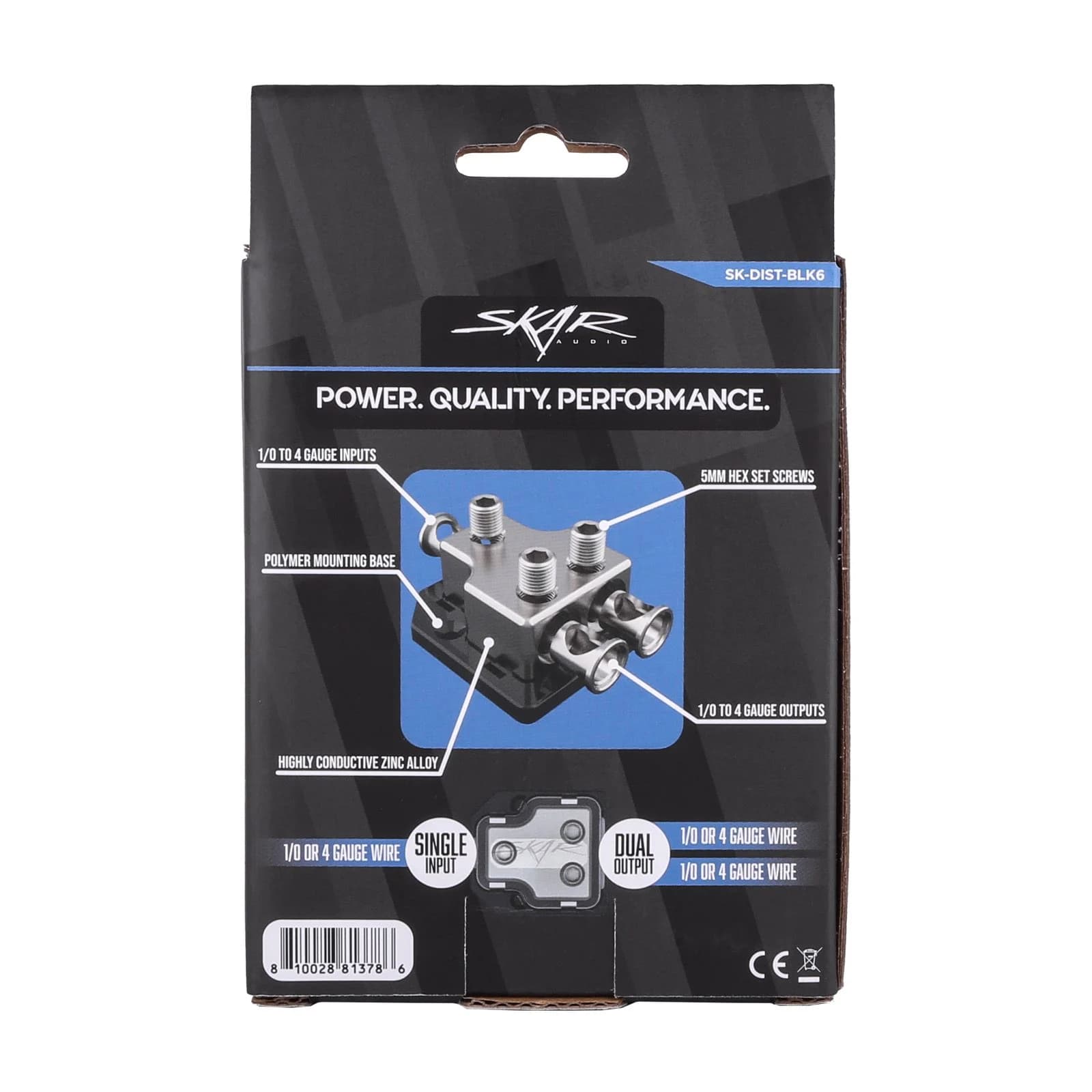 Featured Product Photo 7 for SK-DIST-BLK6 | Single 0/4 Gauge to Dual 0/4 Gauge Power Distribution Block