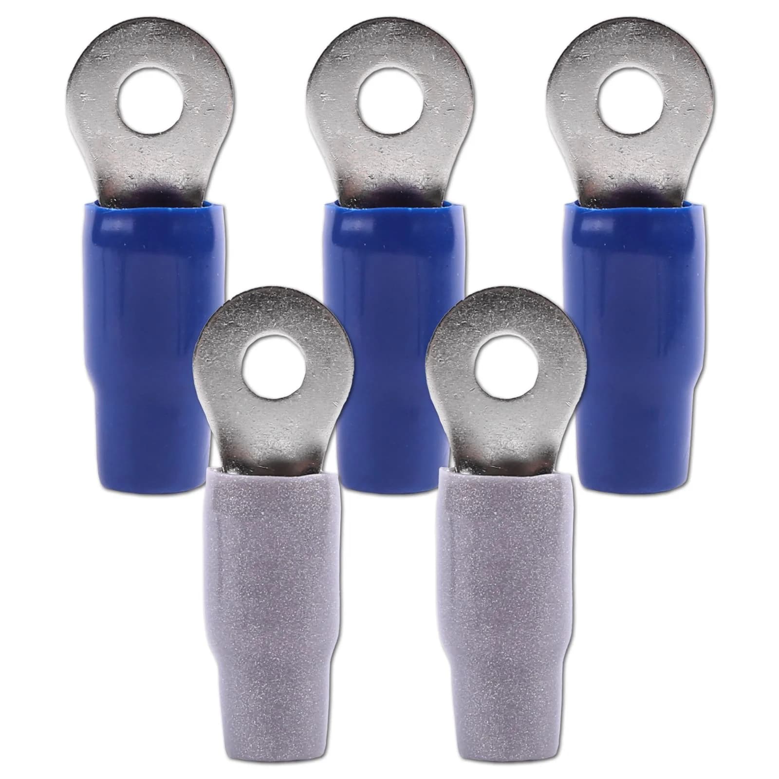 Featured Product Photo for SKRING-TERM-0GA-5PK | 1/0 Gauge (5/16") Nickel Plated Premium Ring Terminals (5-Pack)