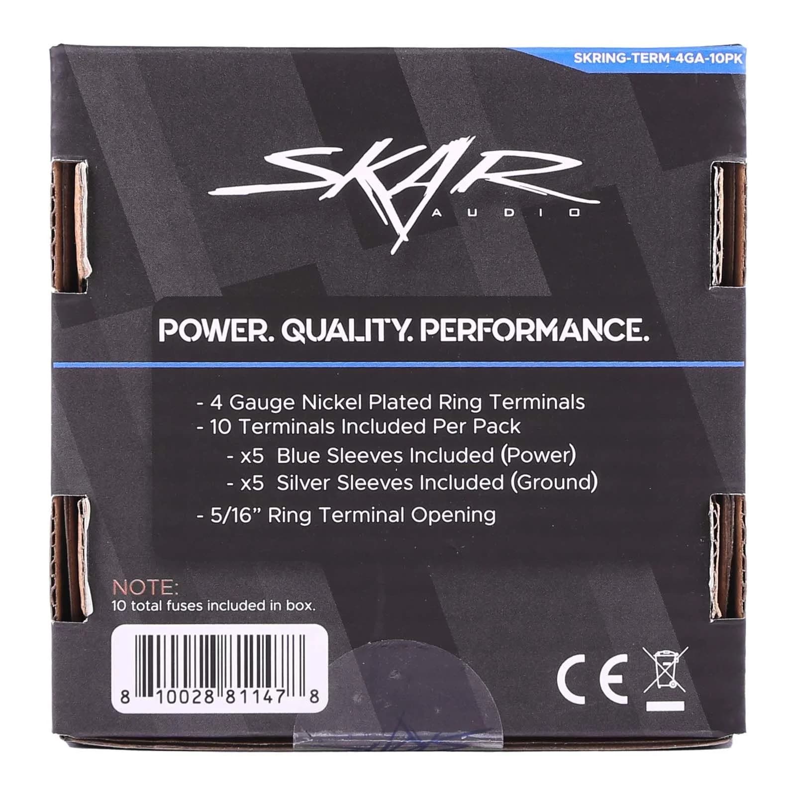 Featured Product Photo 6 for SKRING-TERM-4GA-10PK | 4 Gauge (5/16") Nickel Plated Premium Ring Terminals (10-Pack)