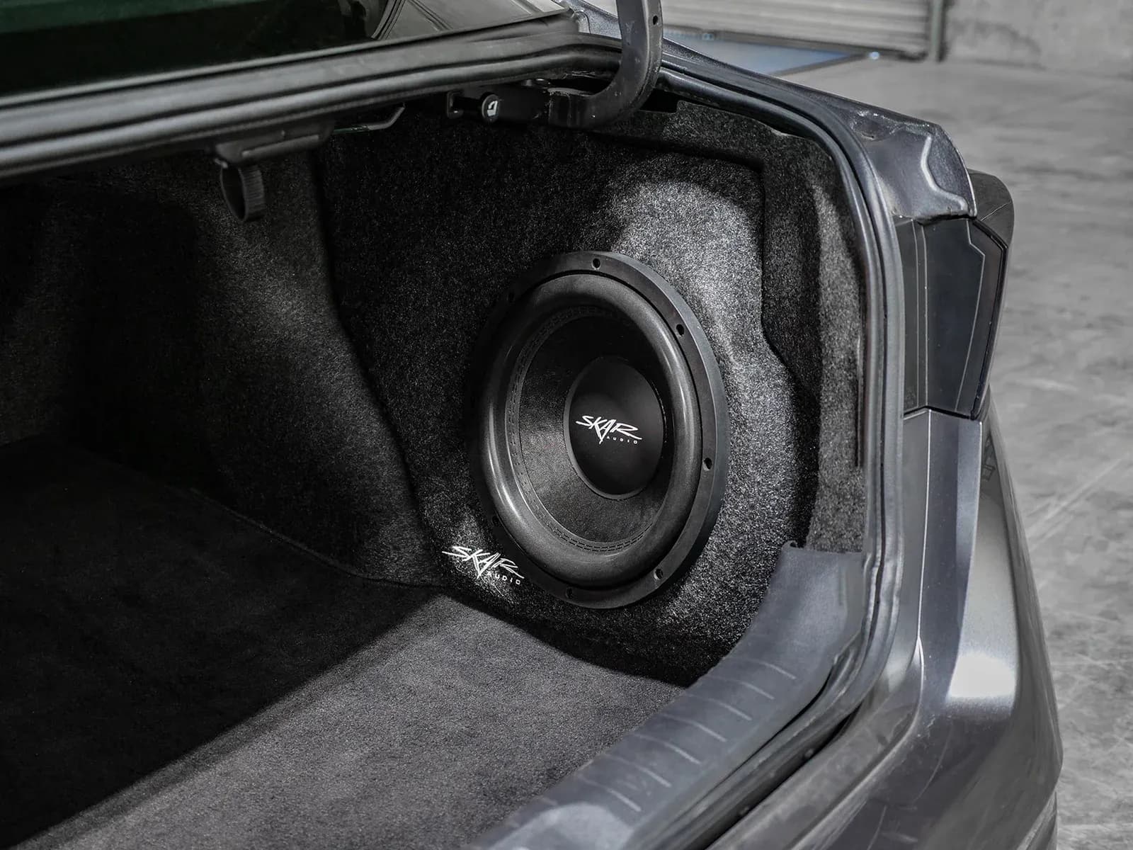 Skar Audio VS-1X12NISALT-2019-UP enclosure installation example — view 1