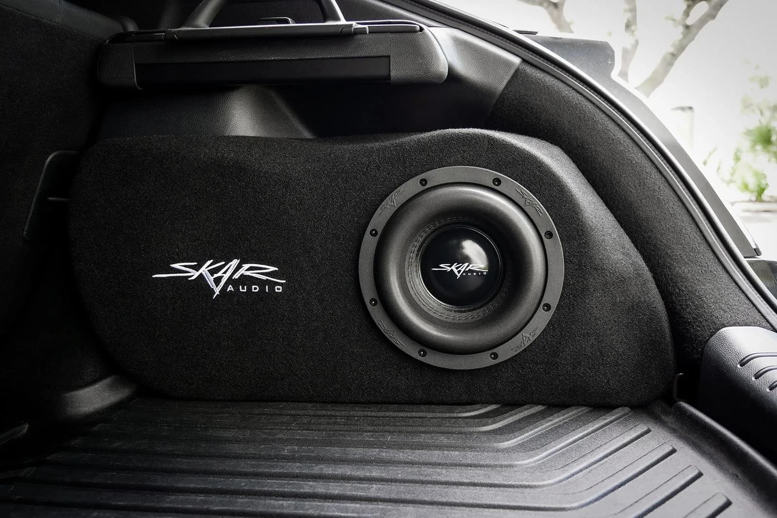 Skar Audio VS-1X8HONCIV-2017-2021-HB enclosure installation example — view 2