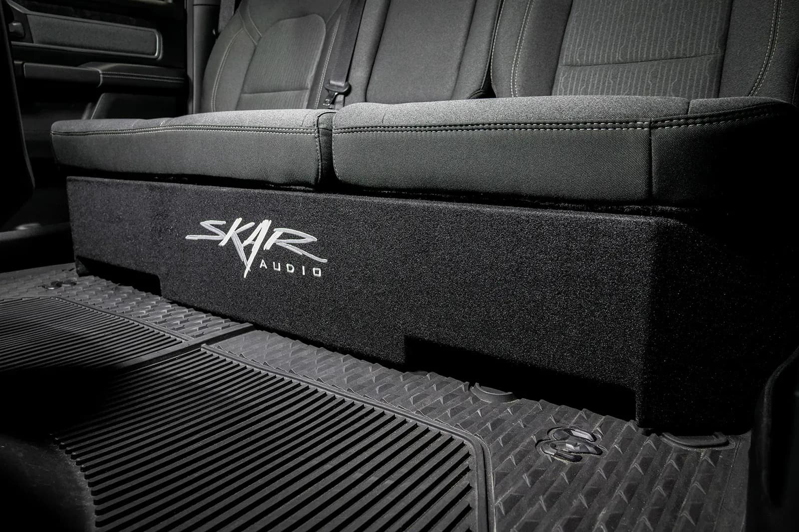 Skar Audio VS-2X10RAM-2019-UP enclosure installation example — view 3