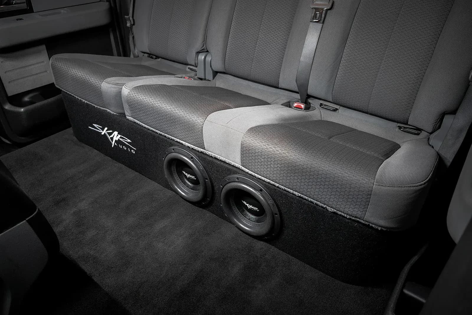 Skar Audio VS-2X8FORD-2009-2014-SUPERCREWCAB-V enclosure installation example — view 1