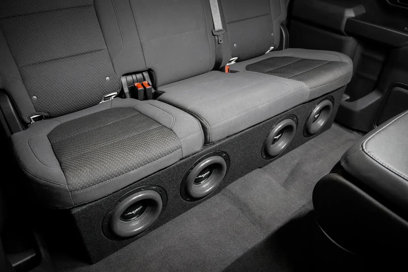 Skar Audio VS-4X8GM-2019-UP-CREWCAB-V enclosure installation example — view 1