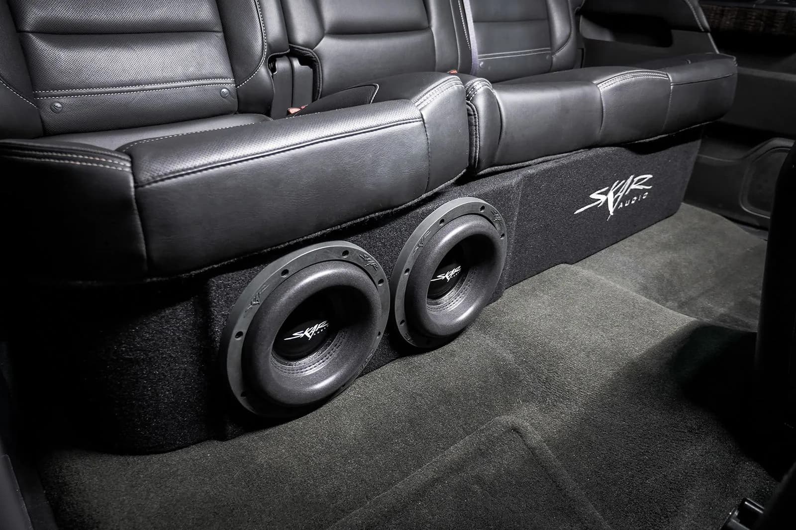 Skar Audio L-EVL-VS-2X8GM-2014-2018-CREWCAB-V enclosure installation example — view 1