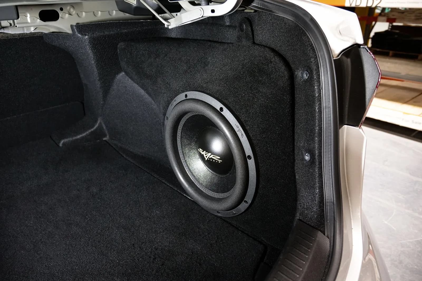 Skar Audio L-SVR-VS-1X12TOYCOR-2020-UP enclosure installation example — view 3