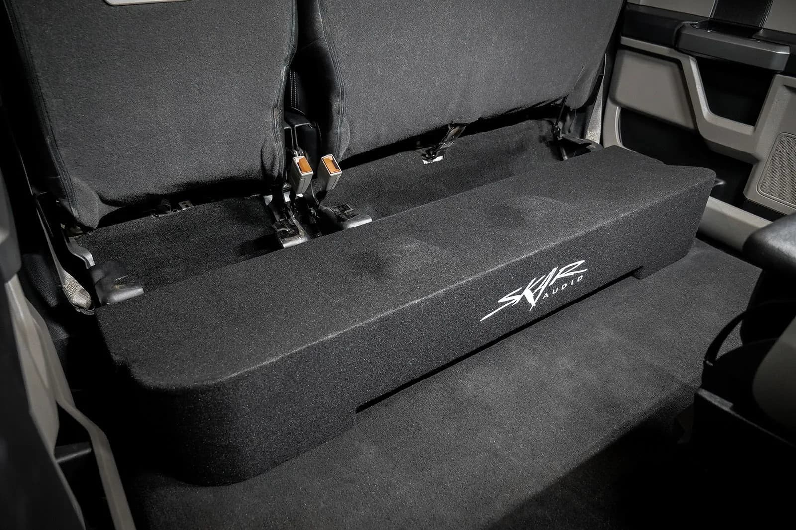 Skar Audio L-VD-VS-2X10FORDSD-2017-2022-SUPERCREWCAB-V enclosure installation example — view 2