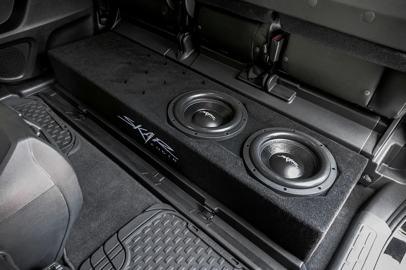Skar Audio L-VD-VS-2X10HONRID-2017-UP-V enclosure installation example — view 1