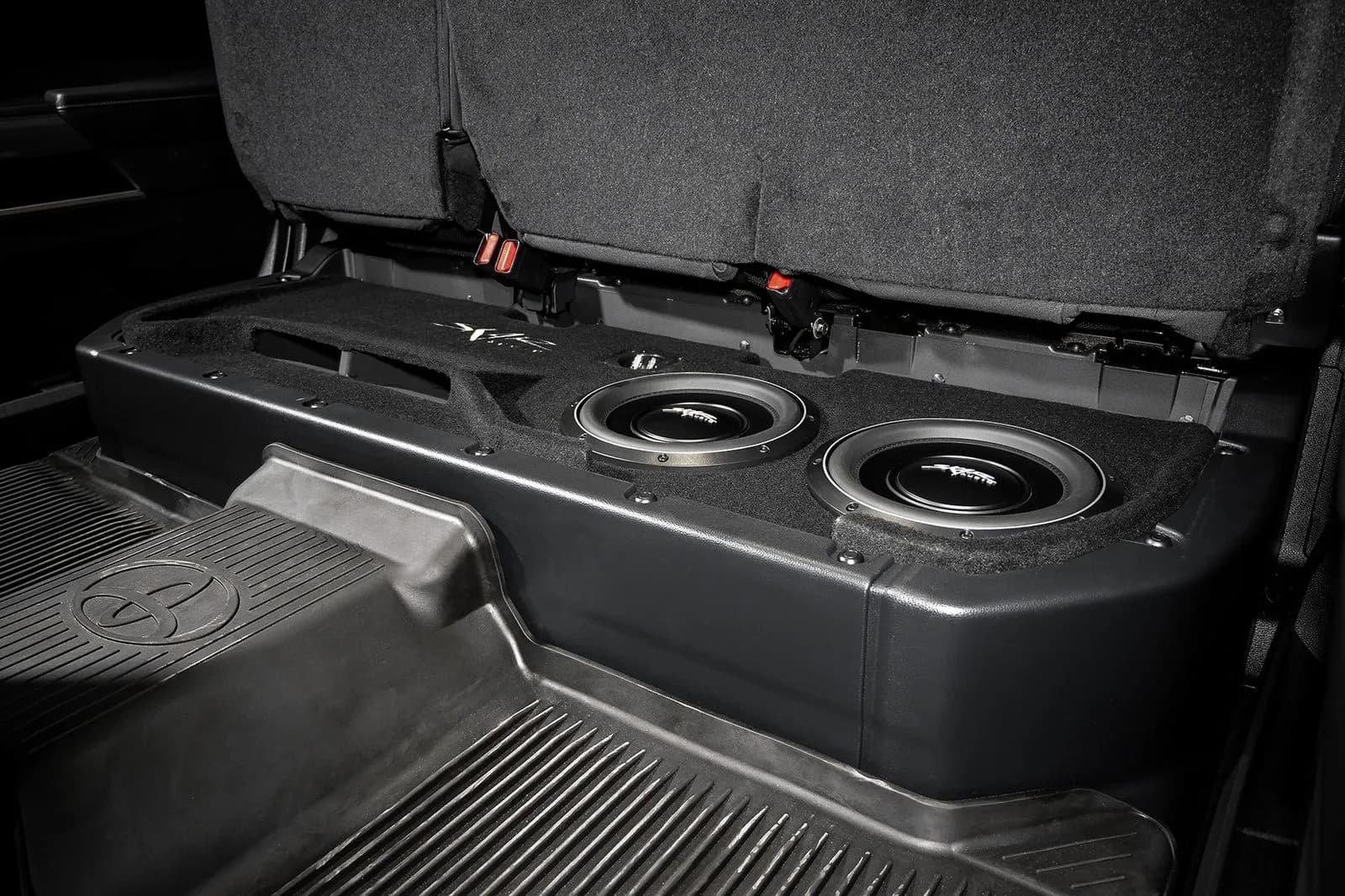 Skar Audio L-VS-2X10TOY-2022-UP-CREWMAX-V enclosure installation example — view 3